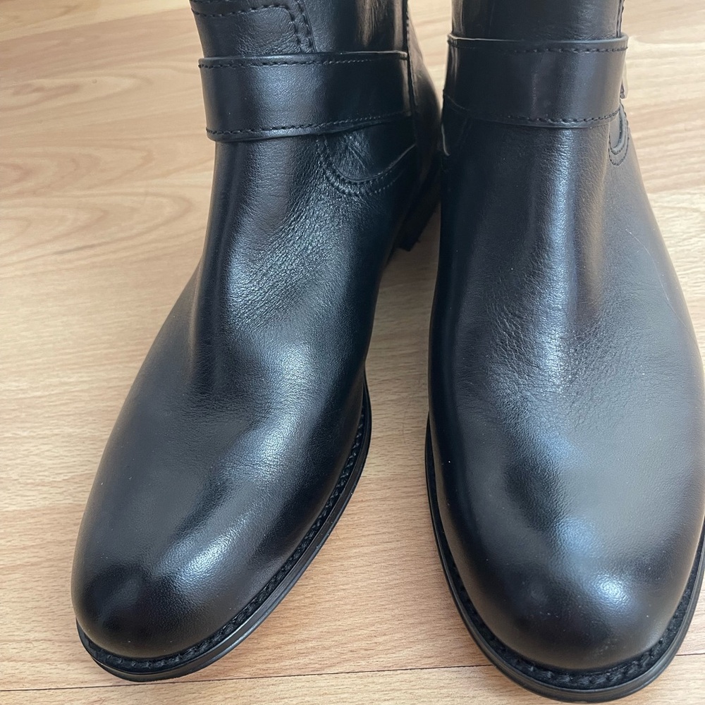 Coach Black Leather Over the Knee Boots with Silver Zipper - Picture 7 of 9